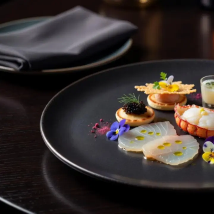 Elegancko serwowane przystawki w restauracji fine dining