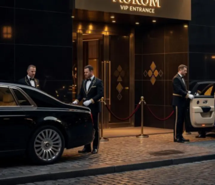 Dyskretne wejście VIP do wieczornego kompleksu MACHU Catherine